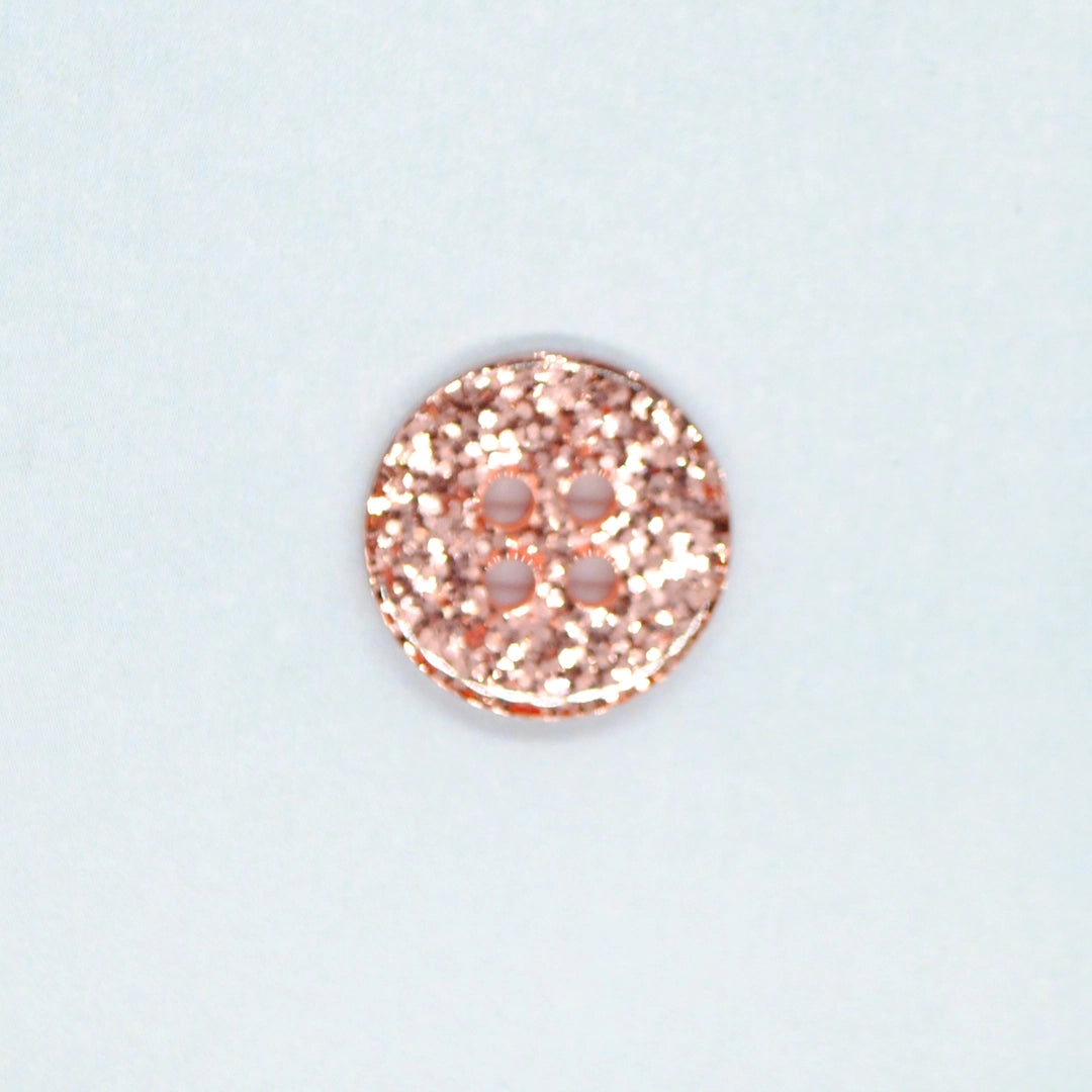 Knap 4-hul 15 mm sølv/rosa