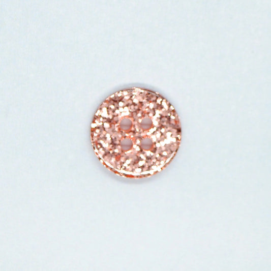 Knap 4-hul 15 mm sølv/rosa