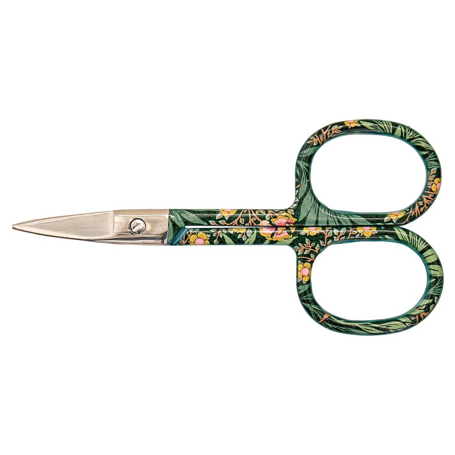 Broderisaks m. grønt blomsterdesign