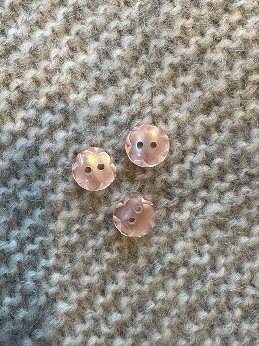 Lyserød knap - 12 mm