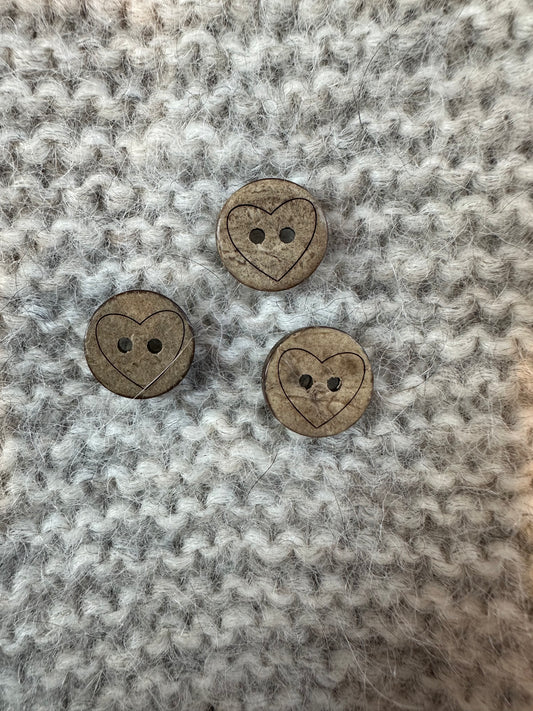 Natur knap hjerte - 15 mm