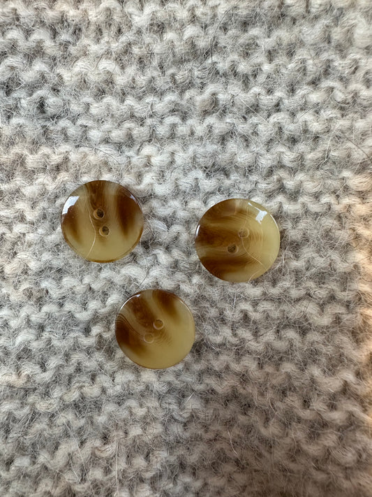 Knap med brun/beige melering - 18 mm