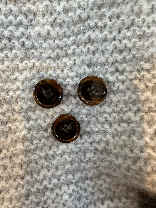 Knap sort/brun melering - 18 mm