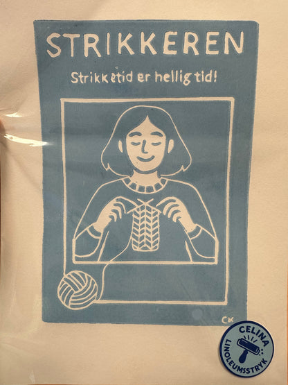 "Strikkeren" linoleumstryk