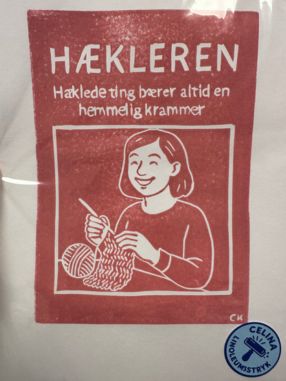 "Hækleren" linoleumstryk