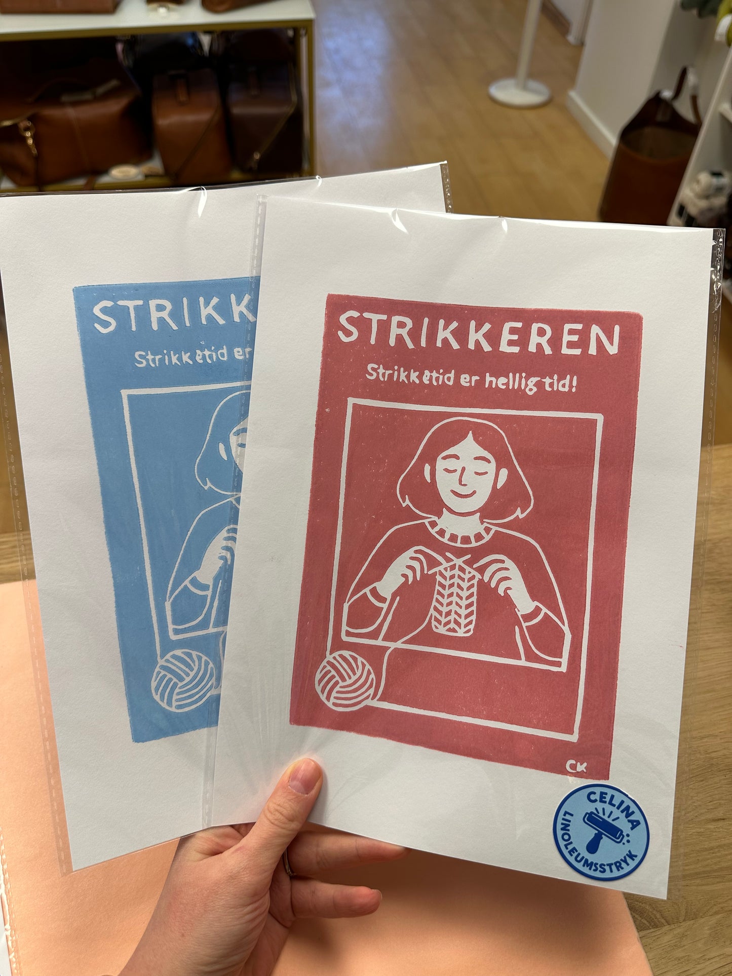"Strikkeren" linoleumstryk