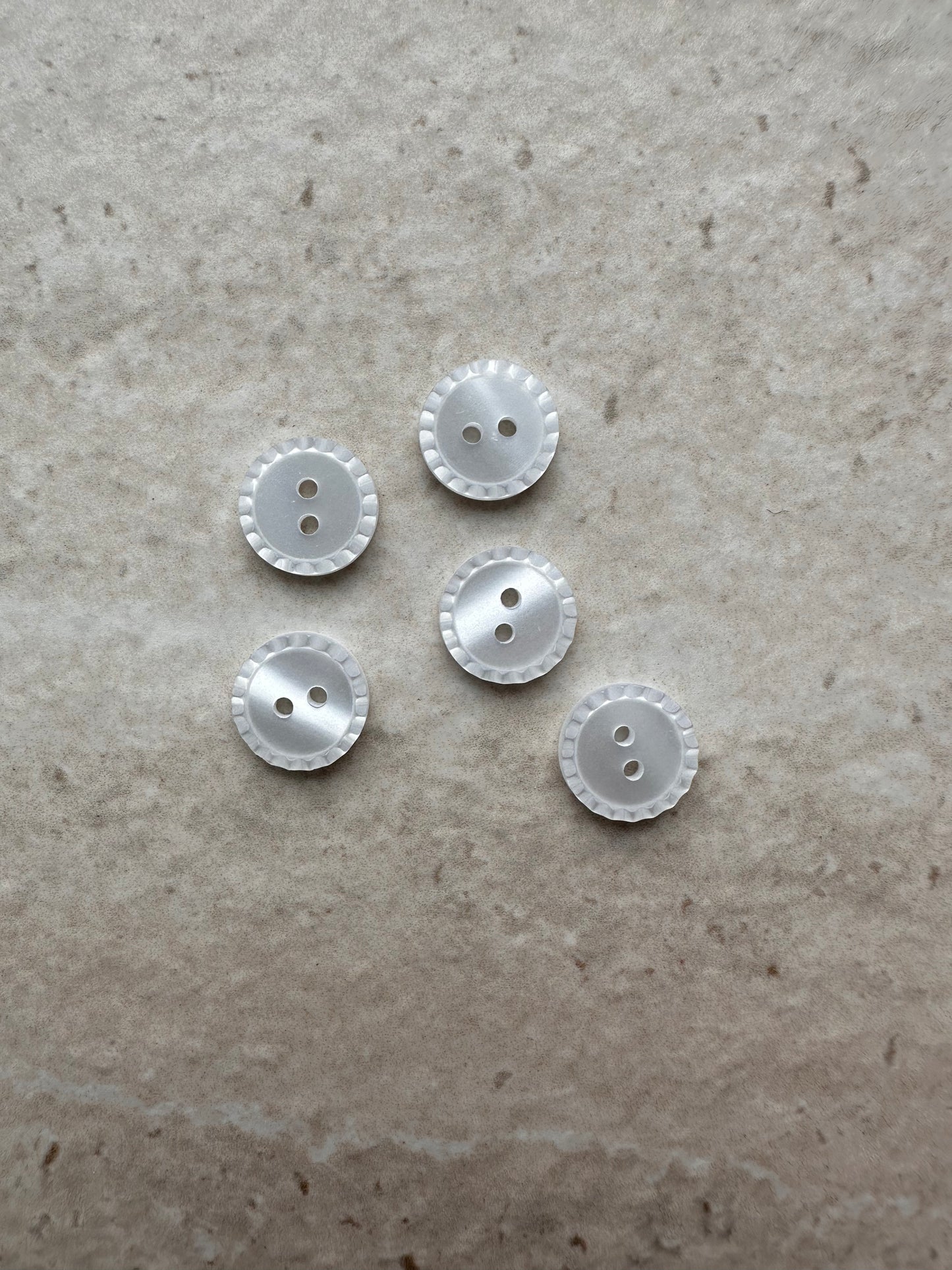 Hvid Knap - 12,5 mm