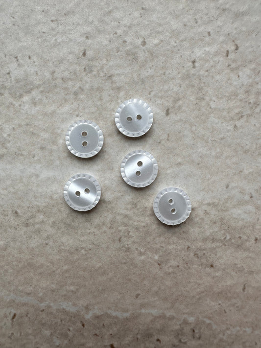Hvid Knap - 12,5 mm